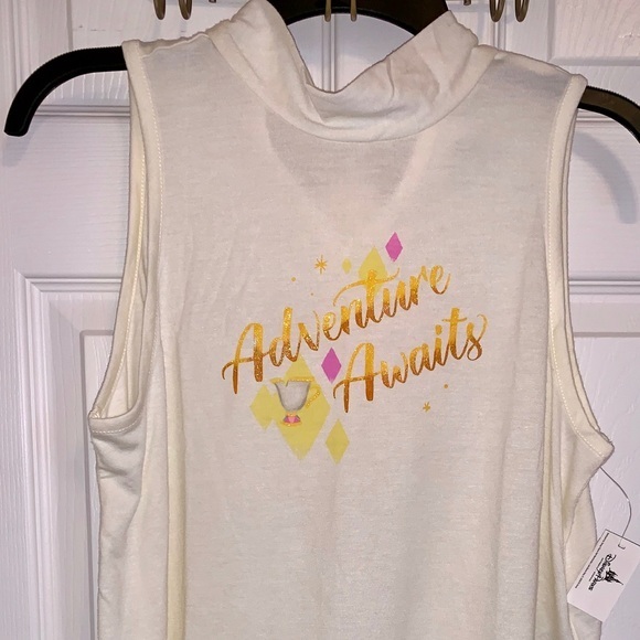 New Disney Beauty and The Beast Graphic Halter Medium - Picture 4 of 8